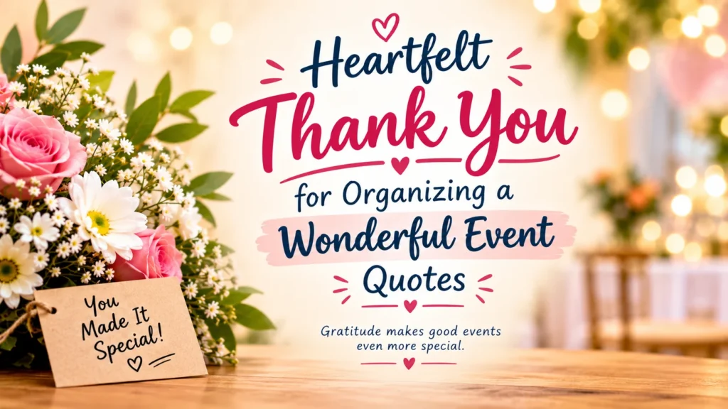 Heartfelt Thank You for Organizing a Wonderful Event Quotes