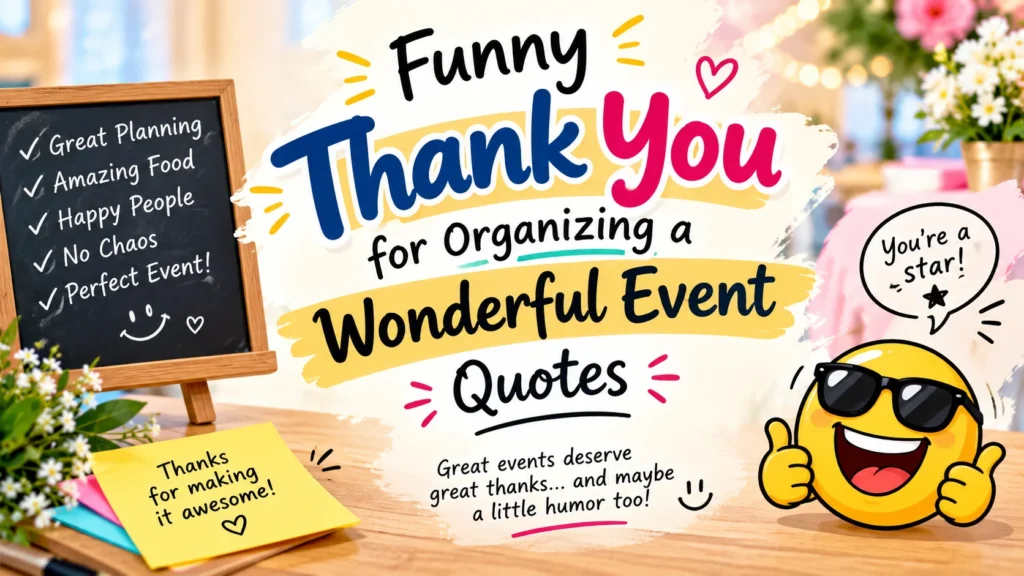 Funny Thank You for Organizing a Wonderful Event Quotes