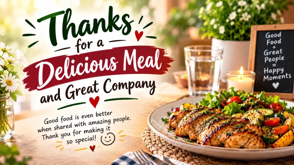 Thanks for a Delicious Meal and Great Company