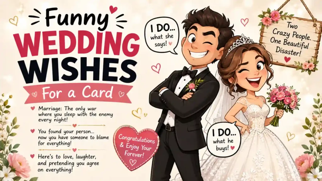 Funny Wedding Wishes for a Card