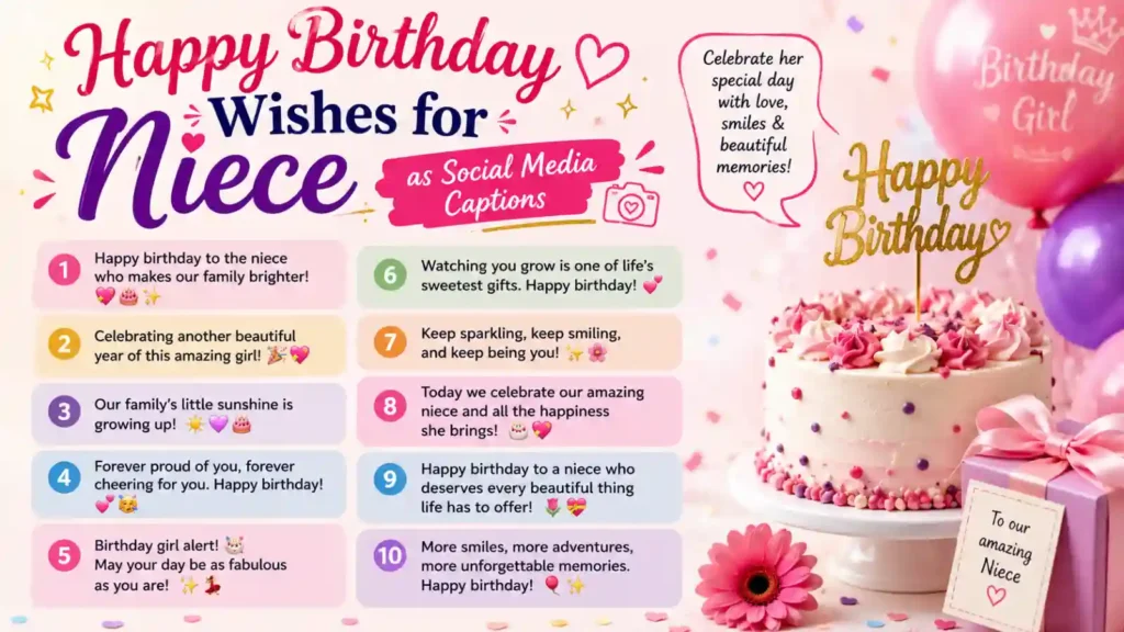 Happy Birthday Wishes for Niece as Social Media Captions