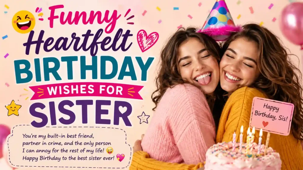 Funny Heartfelt Birthday Wishes for Sister