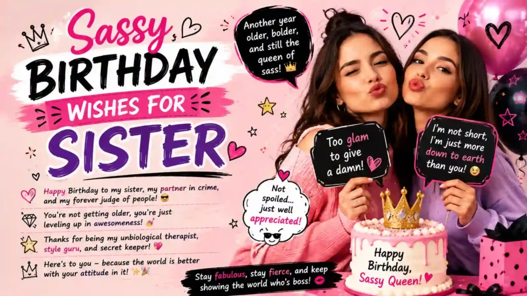 Sassy Birthday Wishes for Sister