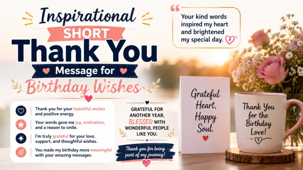 Inspirational Short Thank You Message for Birthday Wishes