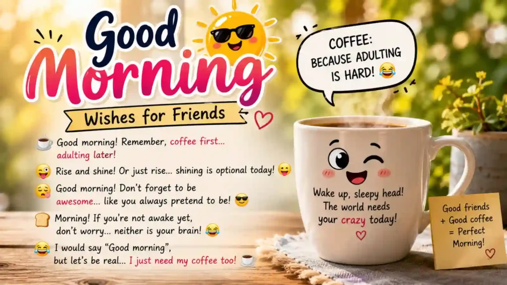 Funny Good Morning Wishes for Friends