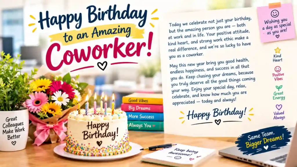 Long Birthday Messages for a Coworker
