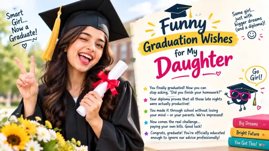 Funny Graduation Wishes for Daughter
