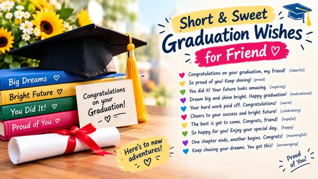 Short & Sweet Graduation Wishes for Friend