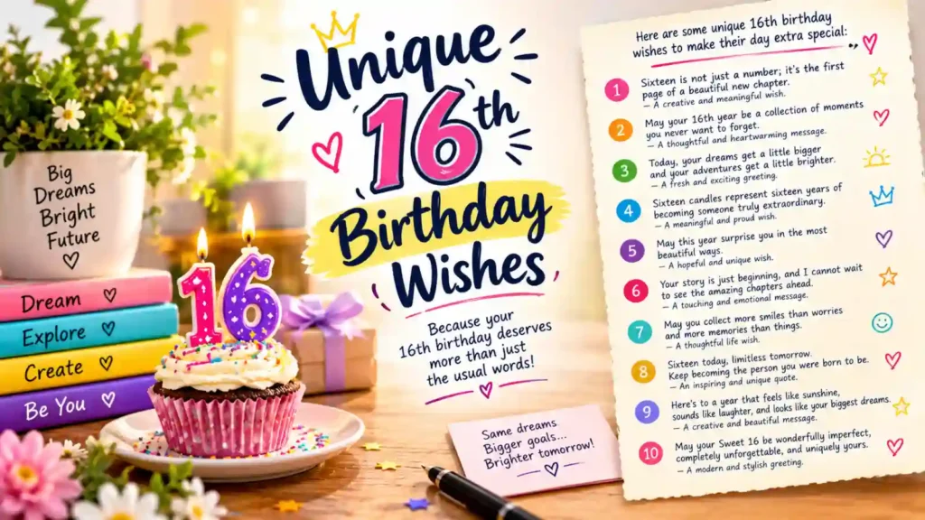 Unique 16th Birthday Wishes
