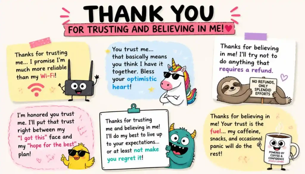  Funny Thank You for Trusting and Believing in Me Quotes