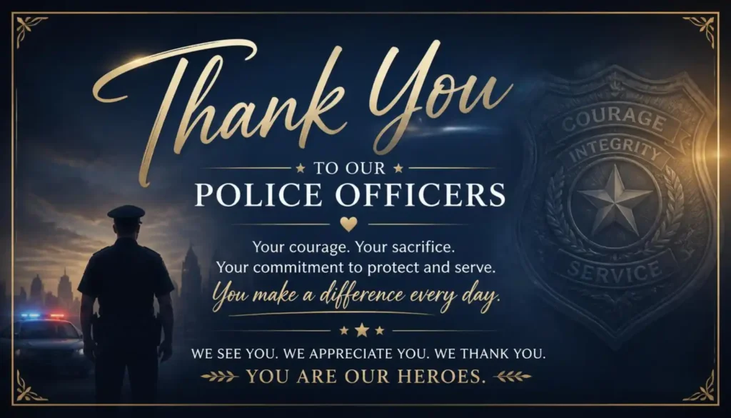 Inspirational Thank You Messages for Police Officer