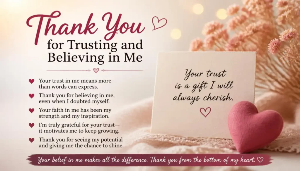 Heartfelt Thank You for Trusting and Believing in Me Quotes