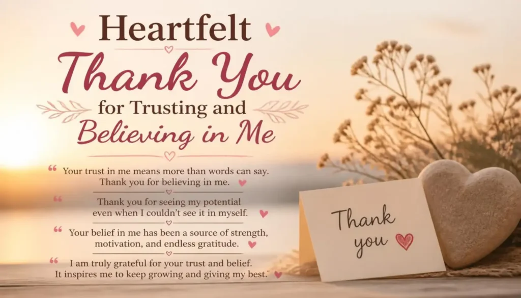 Heartfelt Thank You for Trusting and Believing in Me Quotes