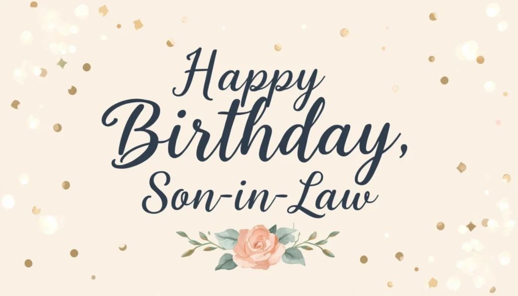Heartfelt Birthday Wishes for Son-in-Law