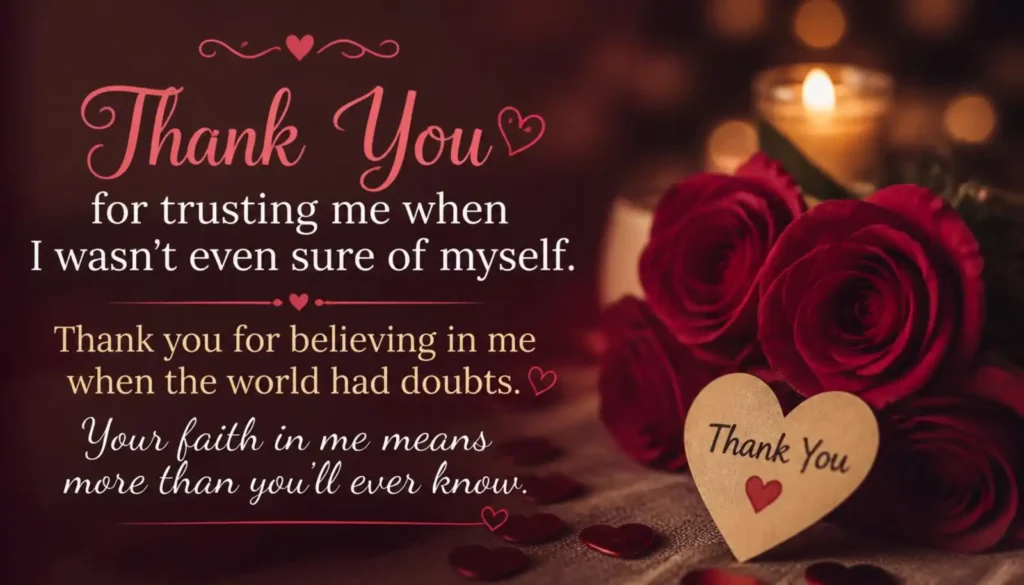 Romantic Thank You for Trusting and Believing in Me Quotes