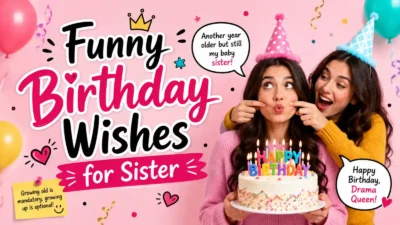 Funny Birthday Wishes for Sister