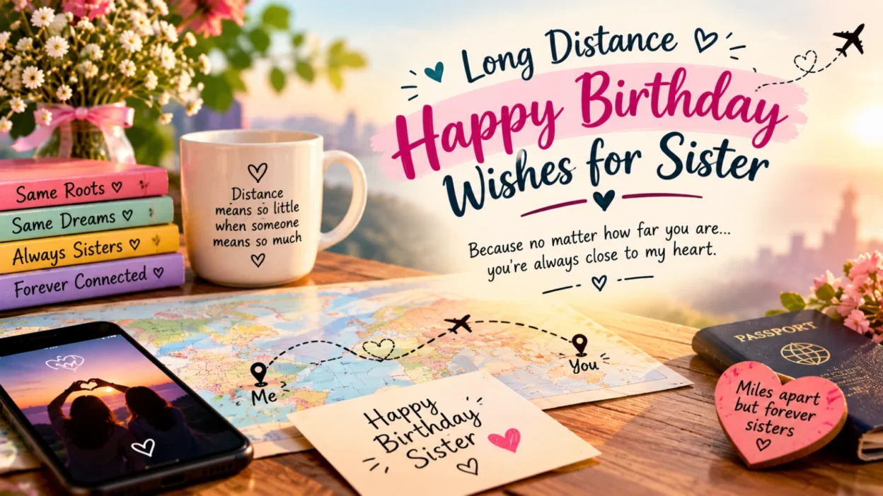 Long Distance Happy Birthday Wishes for Sister